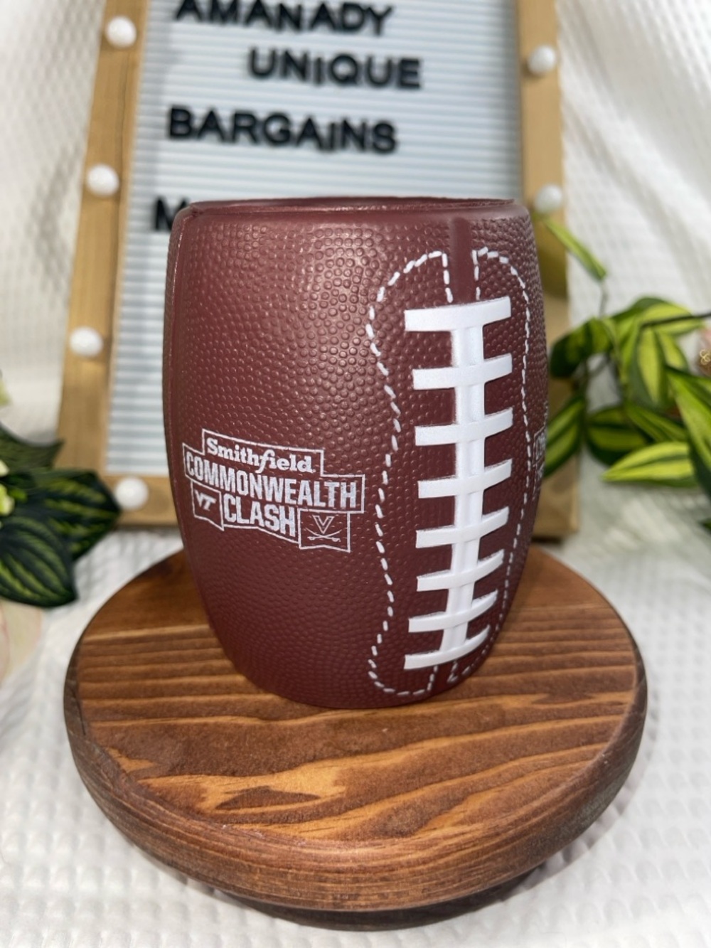 Virginia Tech Commonwealth Clash Football Koozie Cup Smithfield VT UVA